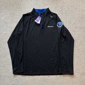 UNRL Jacket Mens 2XL Black Blue 1/4 Quarter Zip Pullover Medtronic Logo Golf